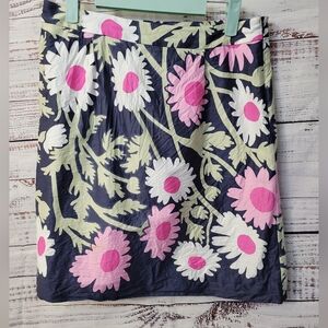 Anthropologie S6 Side Zip Floral Skirt